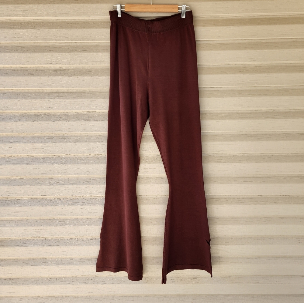 Missguided brown knit flare pants